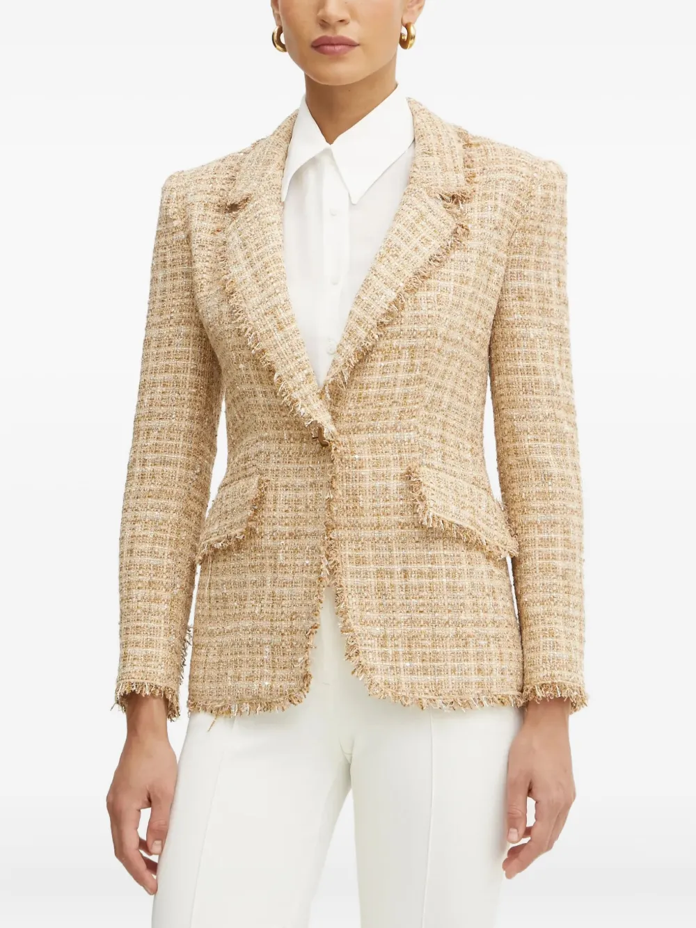 tweed frayed-edge jacket