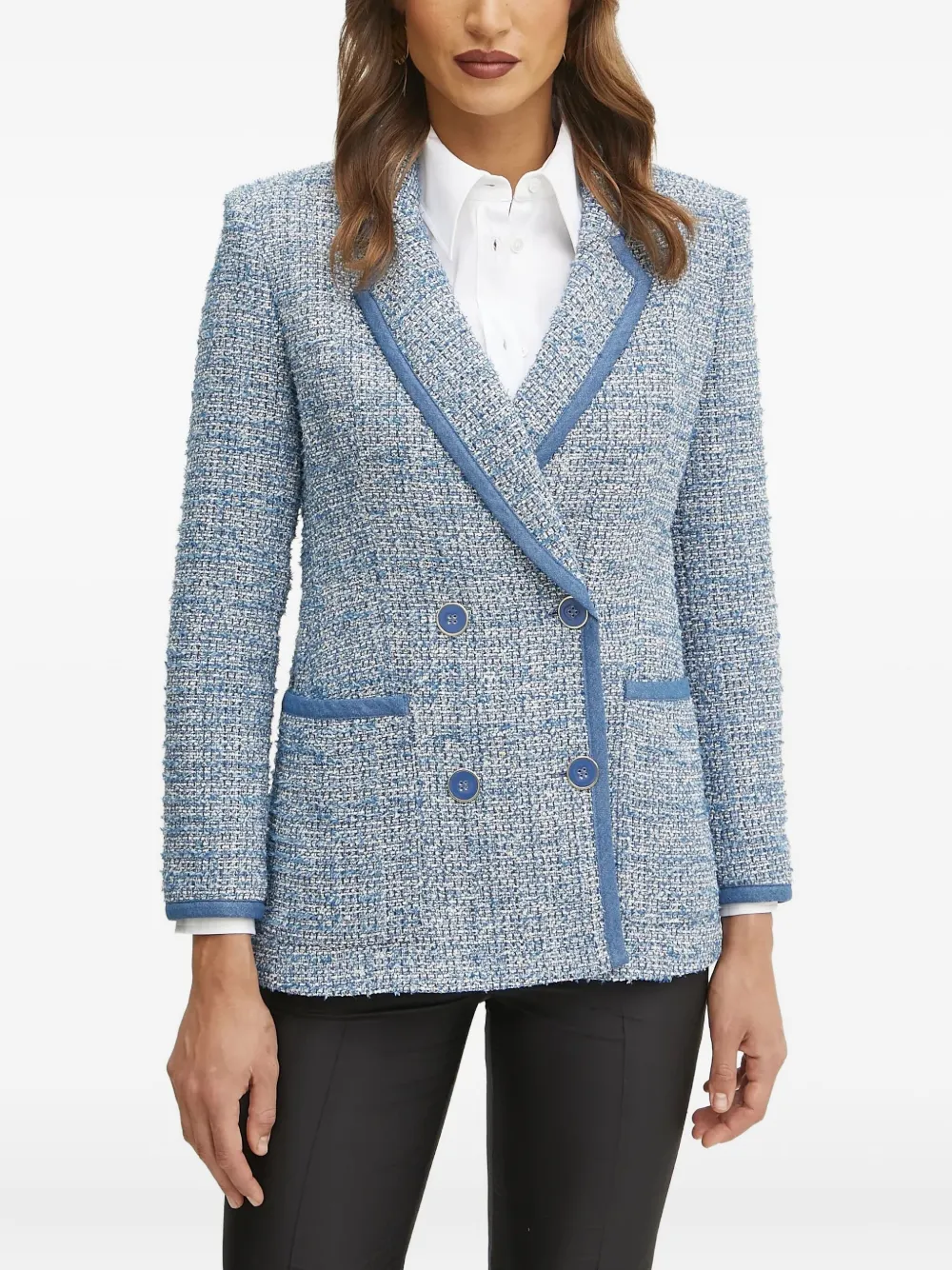 LUISA SPAGNOLI tweed double-breasted blazer | Image 1