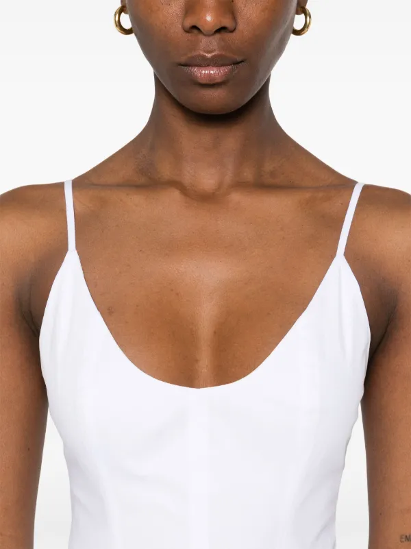 dena drop-waist midi-dress in white by staud The Dream '90s Shift Dress main image 0