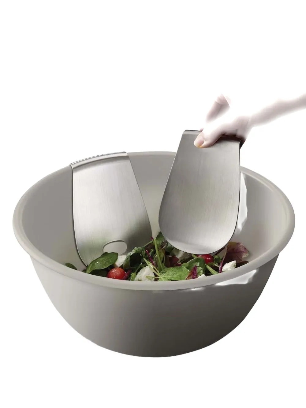 Joseph Joseph Curved Salad Servers In Silver