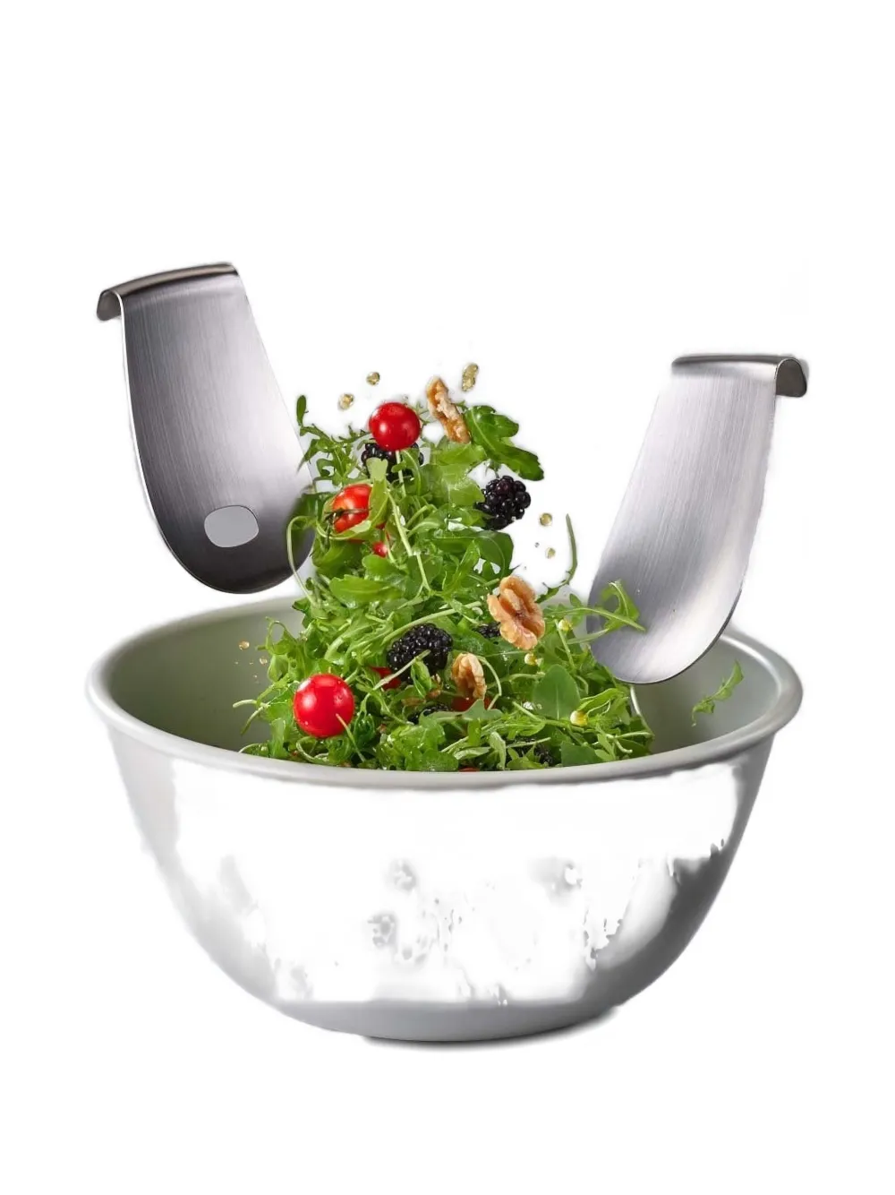 Joseph Joseph Curved Salad Servers In Silver