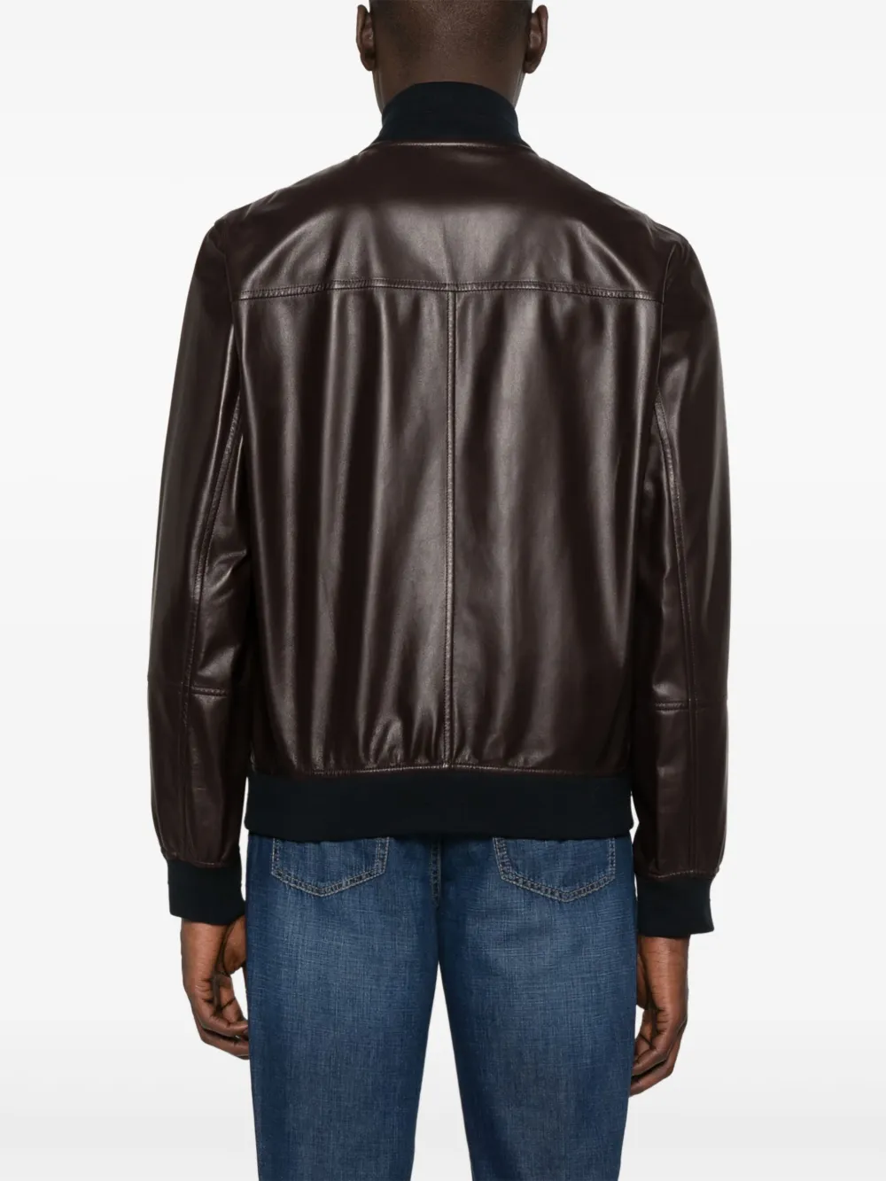 Brunello Cucinelli Leren bomberjack Bruin
