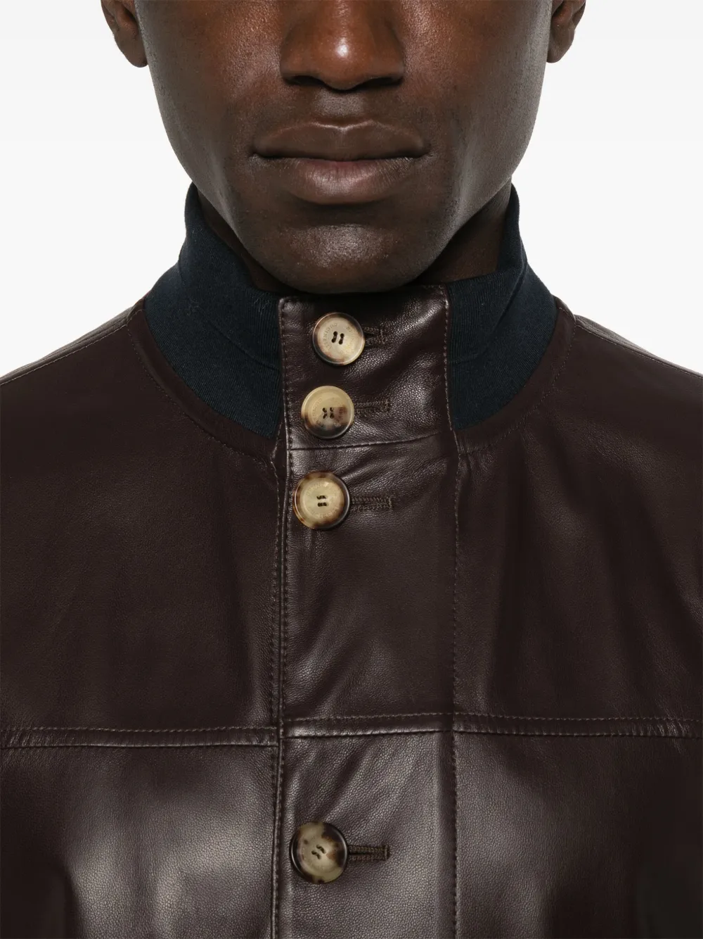 Brunello Cucinelli Leren bomberjack Bruin
