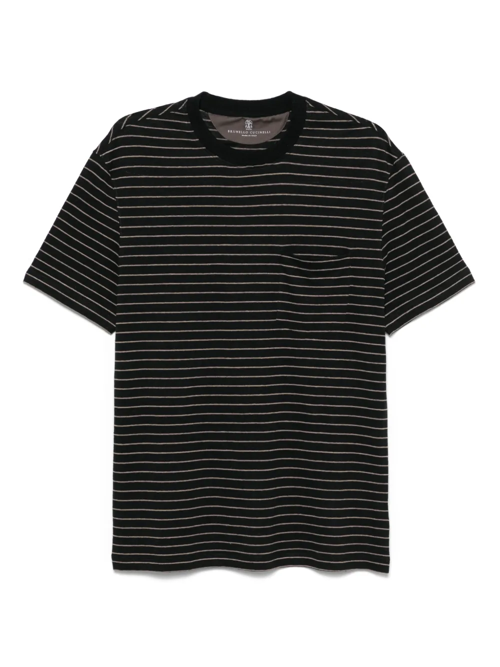 Brunello Cucinelli playera con motivo de rayas | negro | Image 1