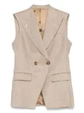 LUIGI BIANCHI MANTOVA linen gilet - Brown
