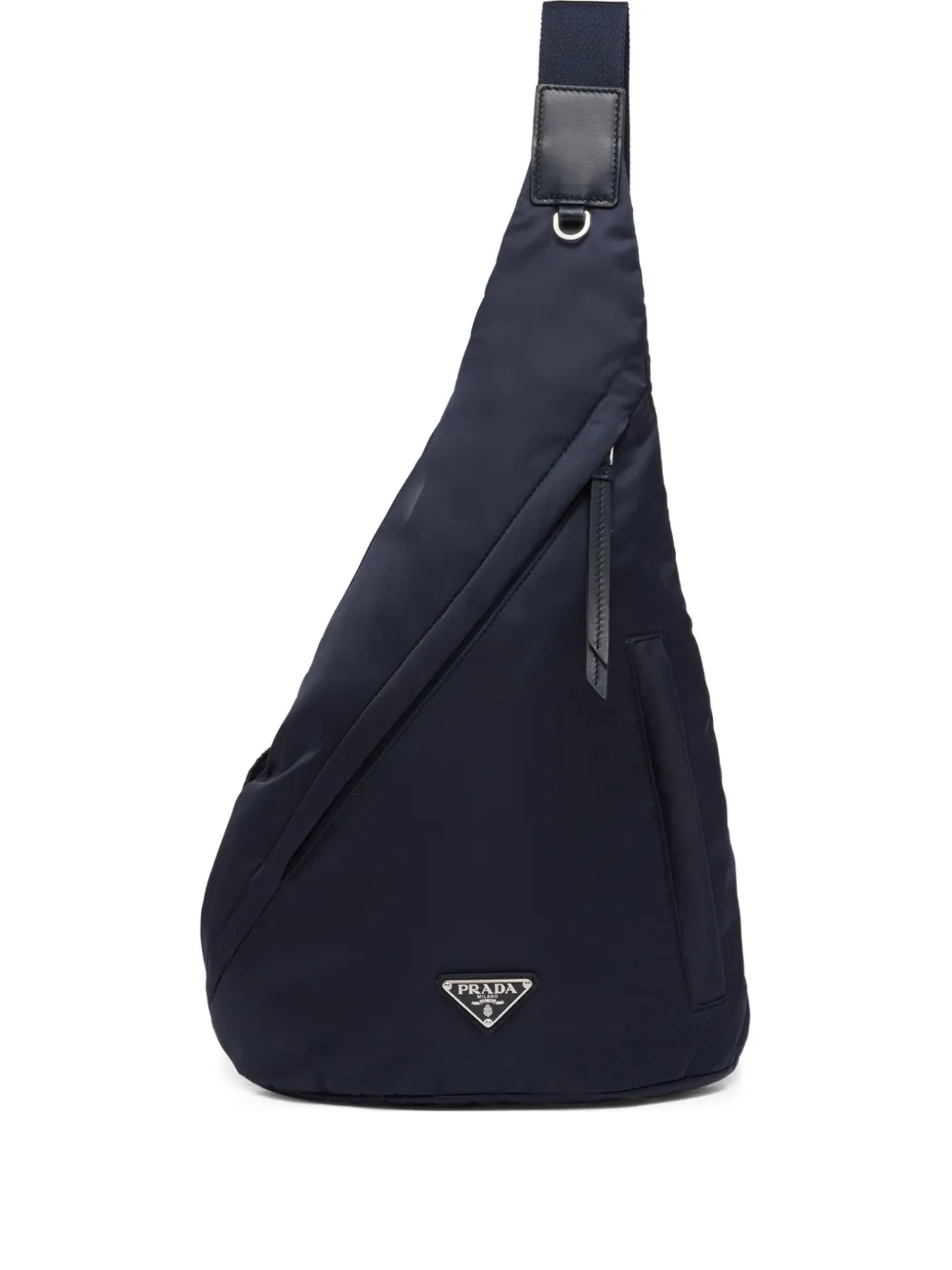 Prada Rucksack Aus Re-nylon Und Leder In Blue