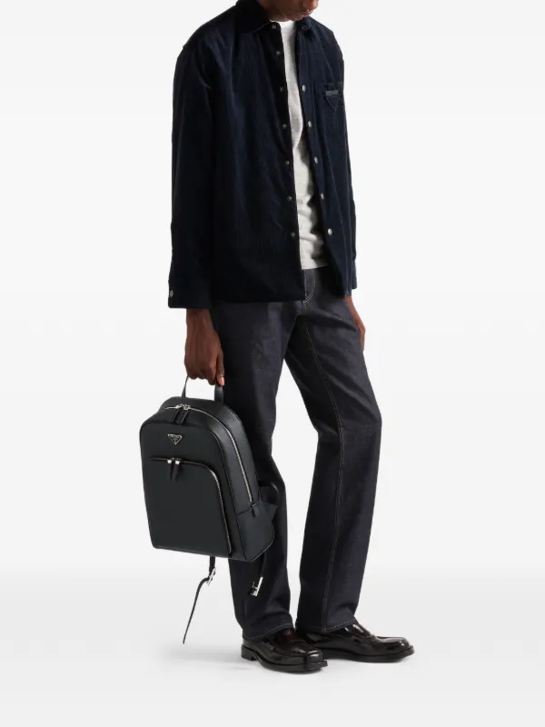 Prada テクスチャード バックパック | ブラック | FARFETCH JP