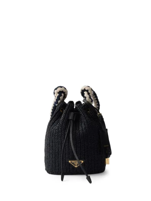Prada woven drawstring bucket bag