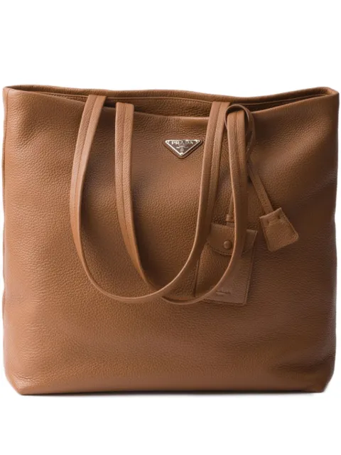 Prada logo-plaque tote bag