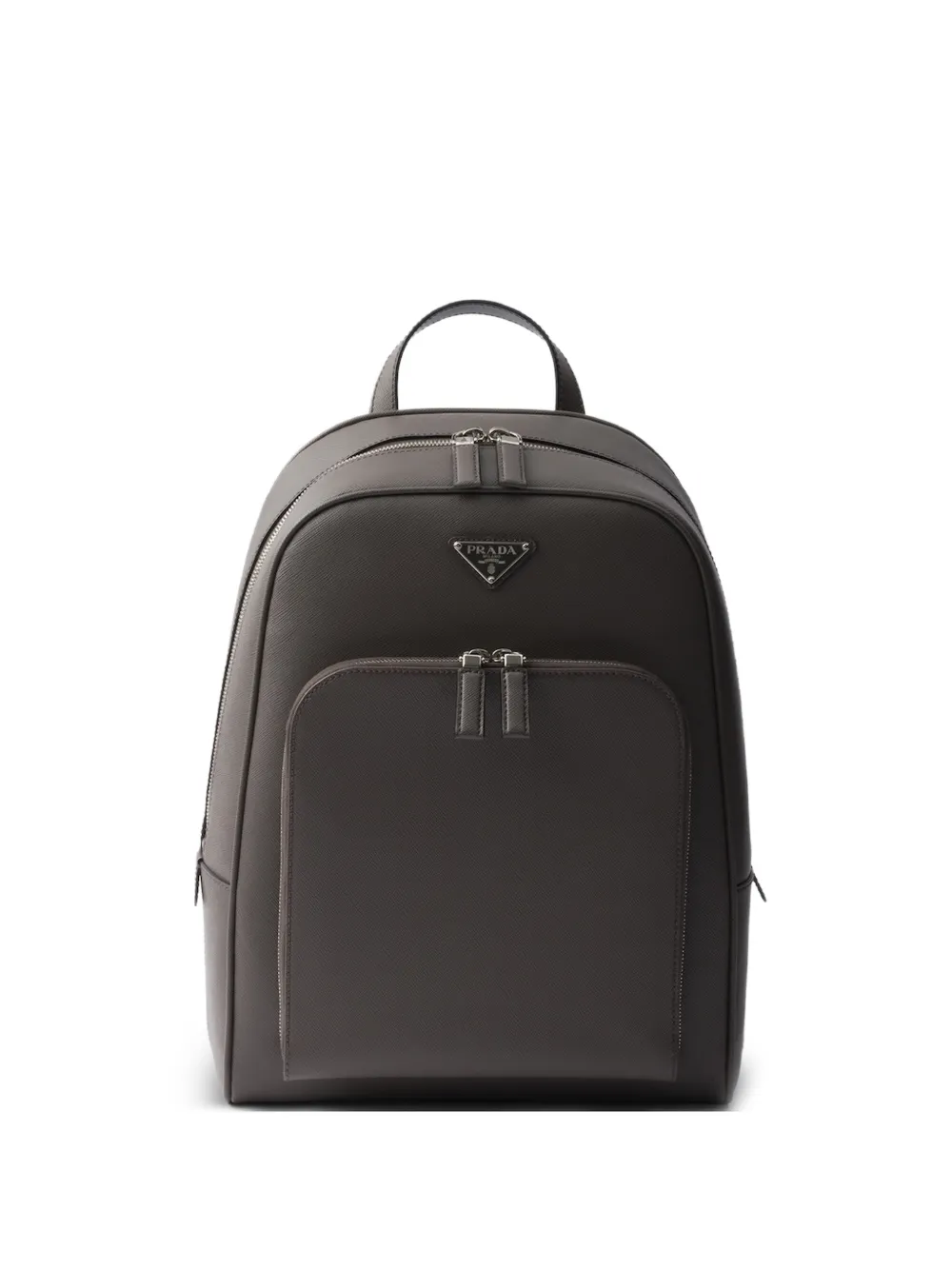 Prada Zaino strutturato in pelle - Grigio