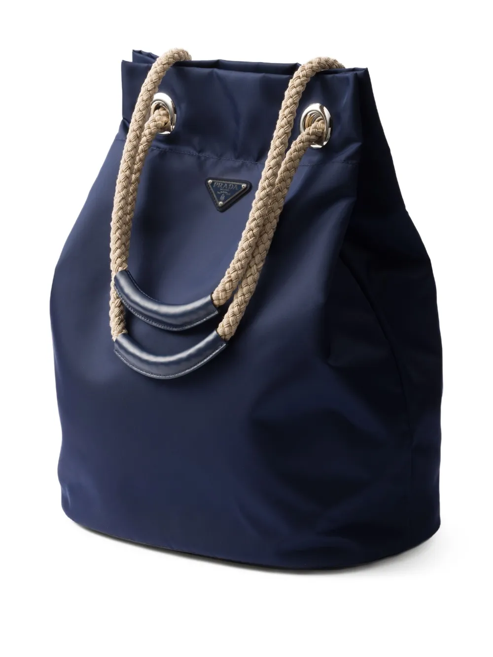 Prada Re-Nylon shopper met trekkoord Blauw