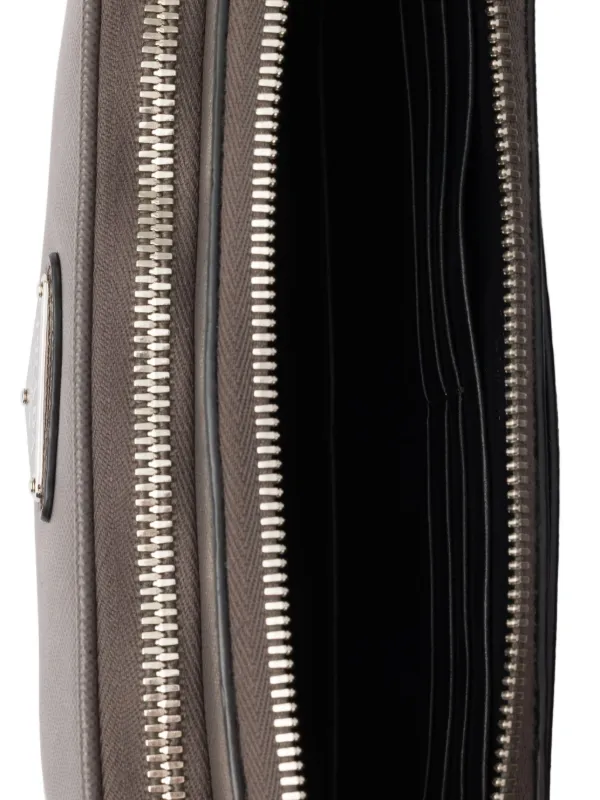 Prada サフィアーノレザー ベルトバッグ | グレー | FARFETCH JP