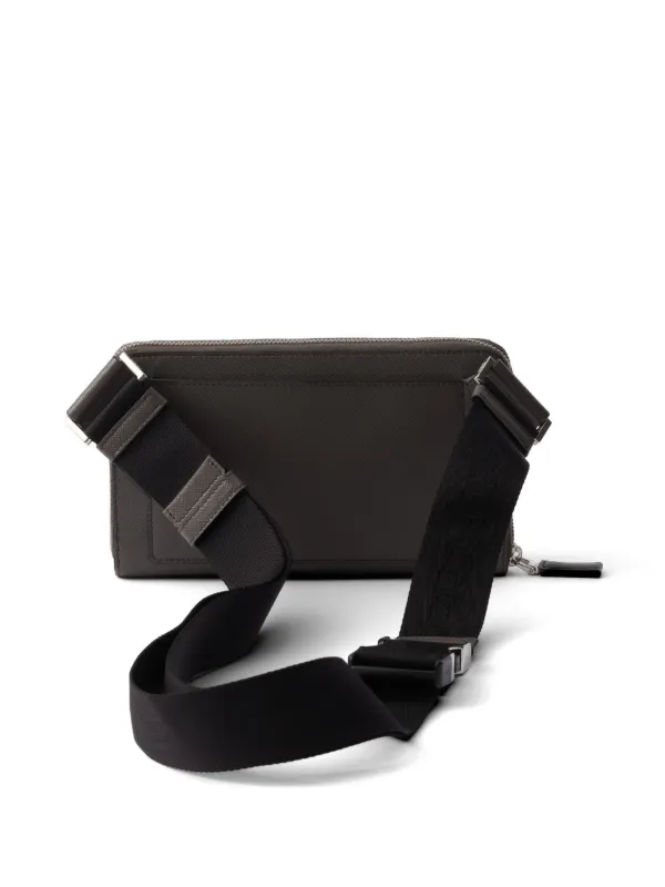 Prada サフィアーノレザー ベルトバッグ | グレー | FARFETCH JP