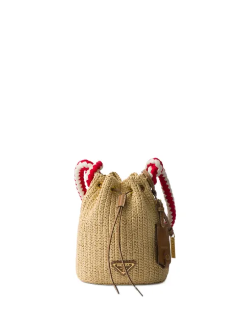 Prada woven drawstring bag