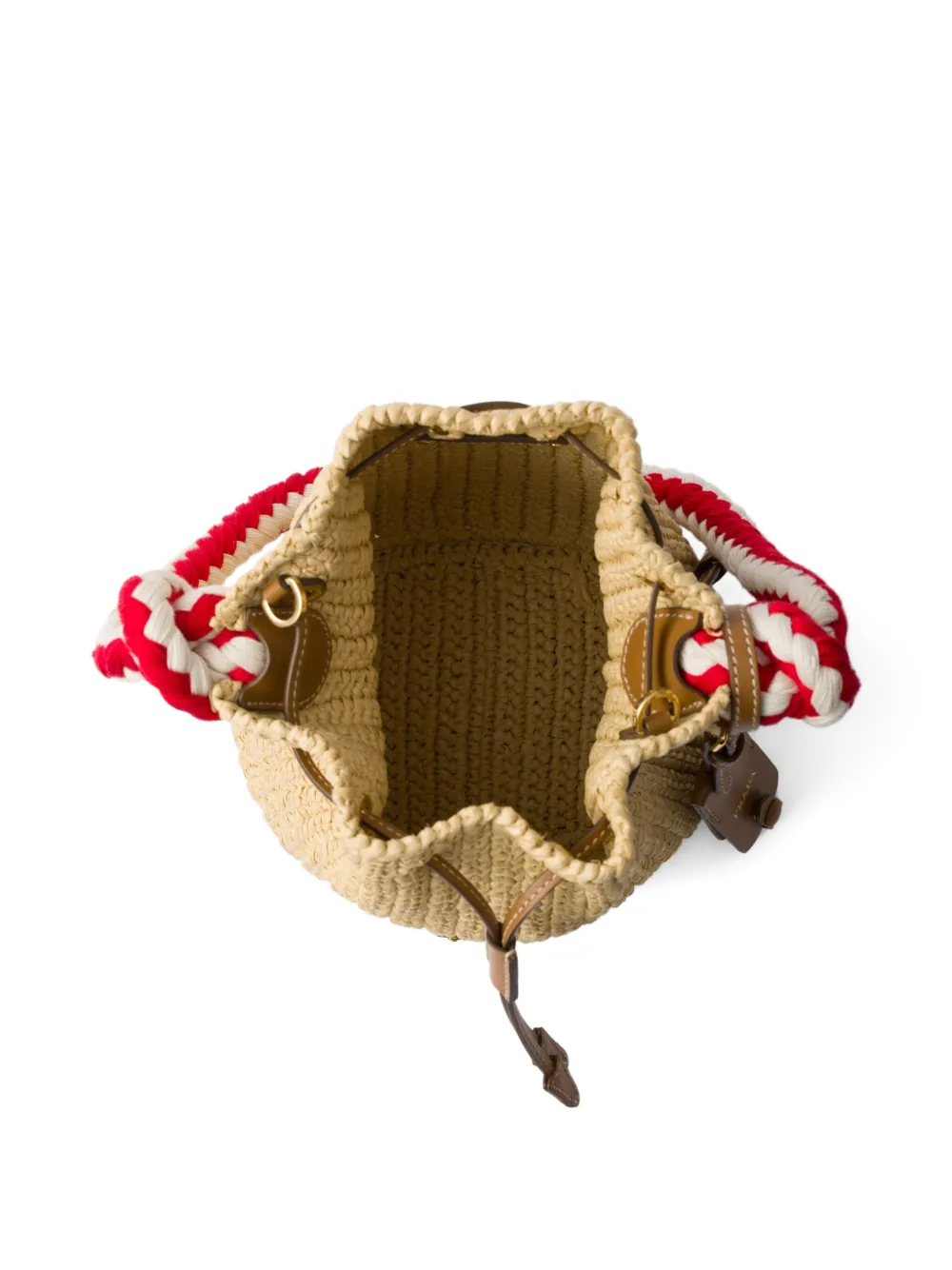 Prada Geweven shopper met trekkoord Beige