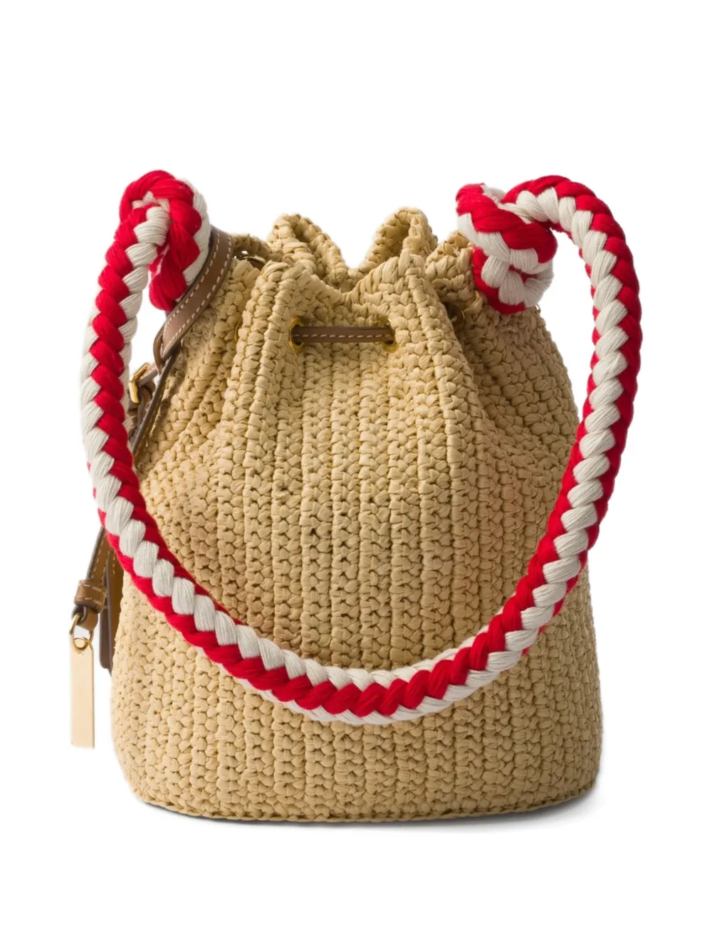 Prada Geweven shopper met trekkoord - Beige