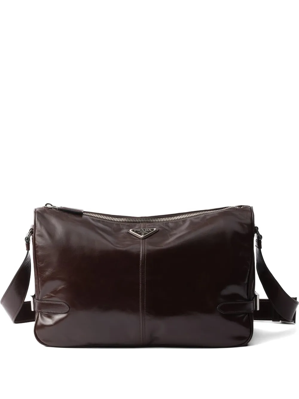 Prada Borsa a tracolla in pelle - Marrone