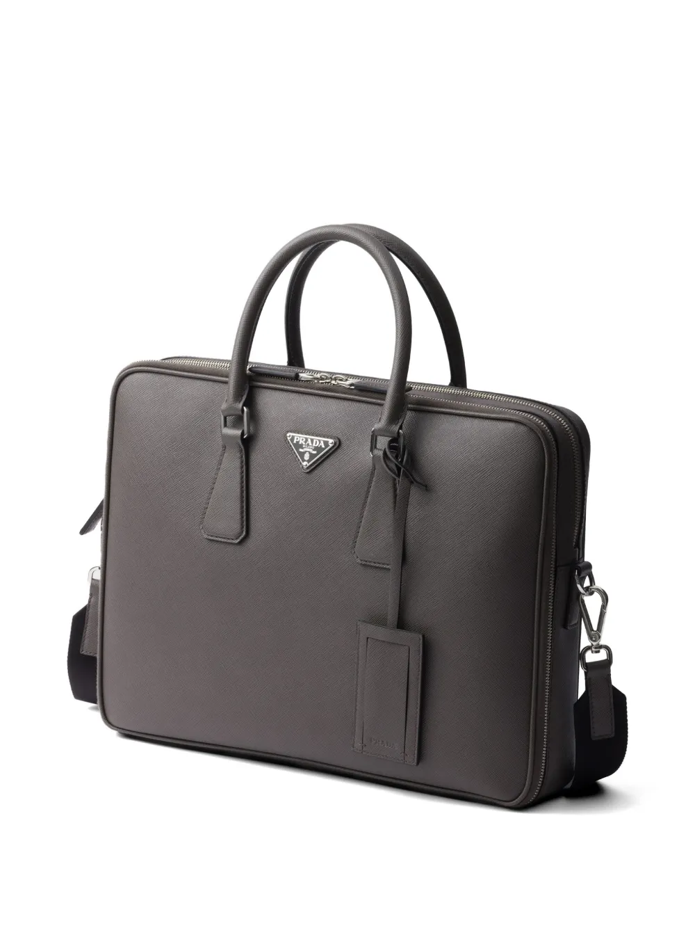 PRADA グレー レザー ビジネスバッグ Prada サフィアーノレザービジネスバッグ | グレー | FARFETCH JP