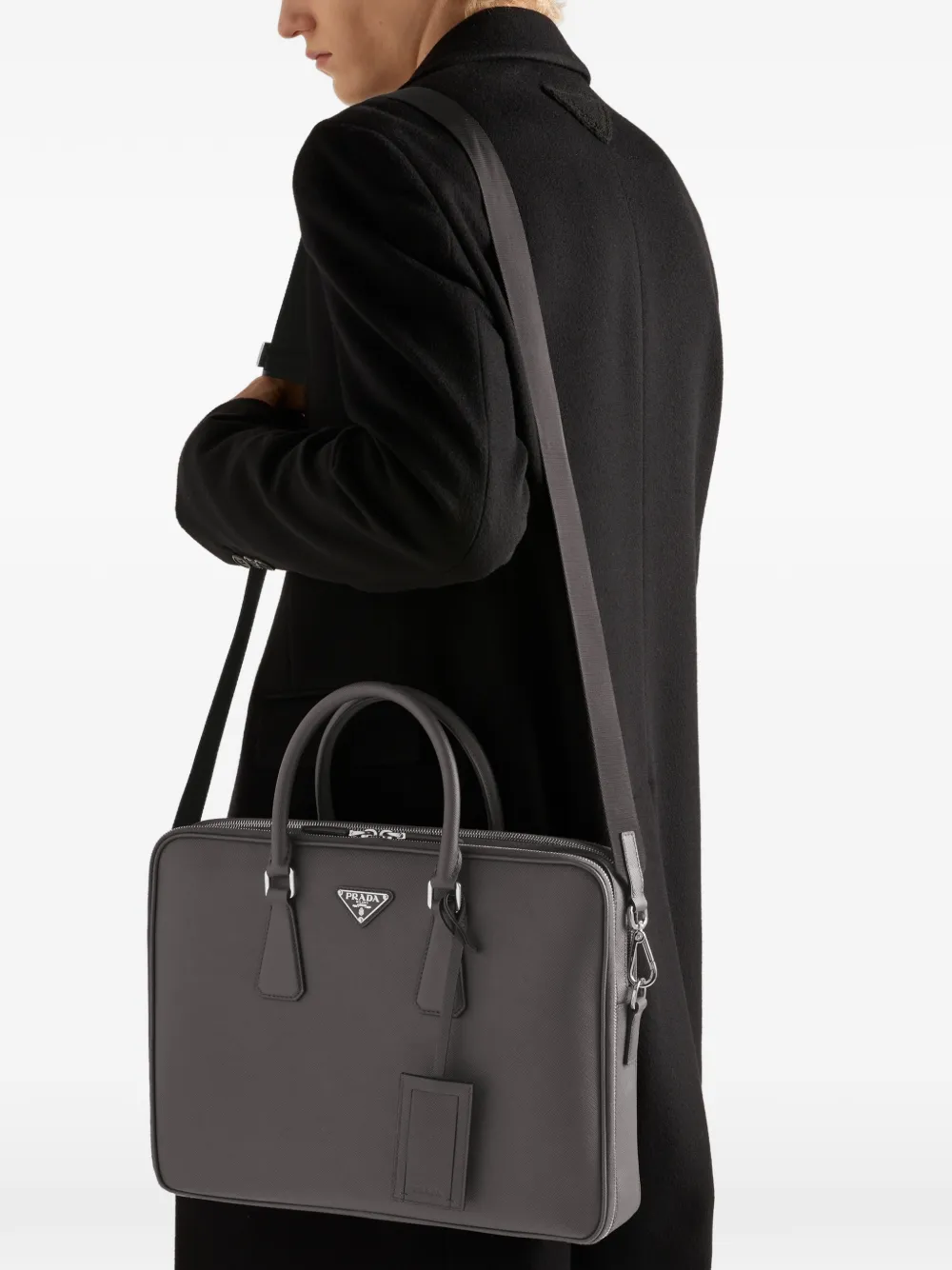 PRADA ビジネスバッグNERO サフィアーノレザー ビジネスA4 ダイヤル式 PRADA（プラダ） 超美品 サフィアーノレザー ブリーフケース ビジネス