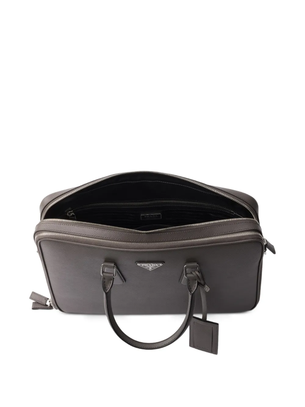 Prada サフィアーノレザービジネスバッグ | グレー | FARFETCH JP