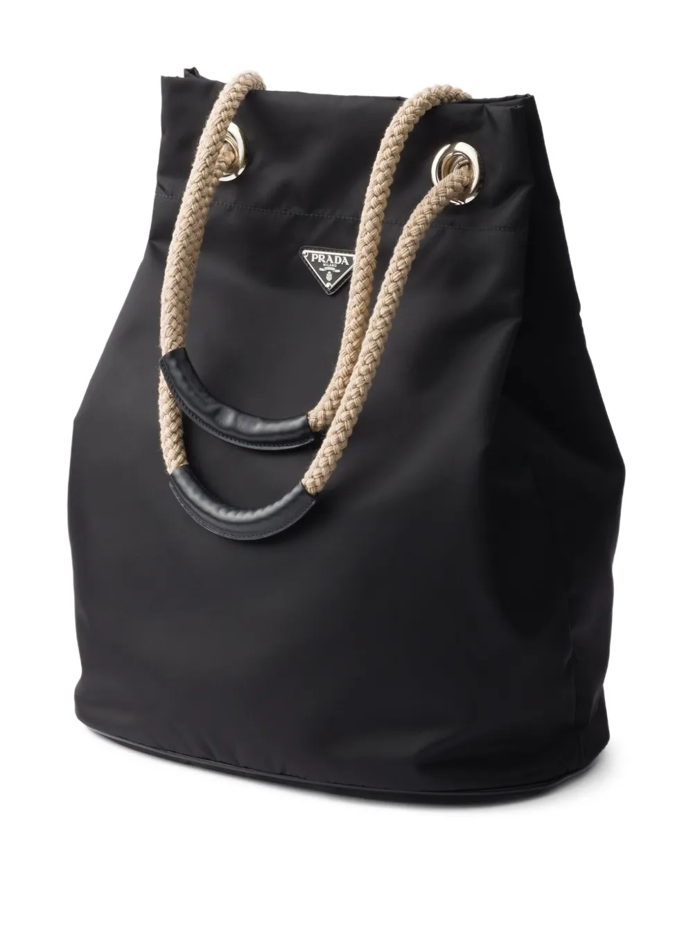Prada Re-Nylon shopper met trekkoord Zwart