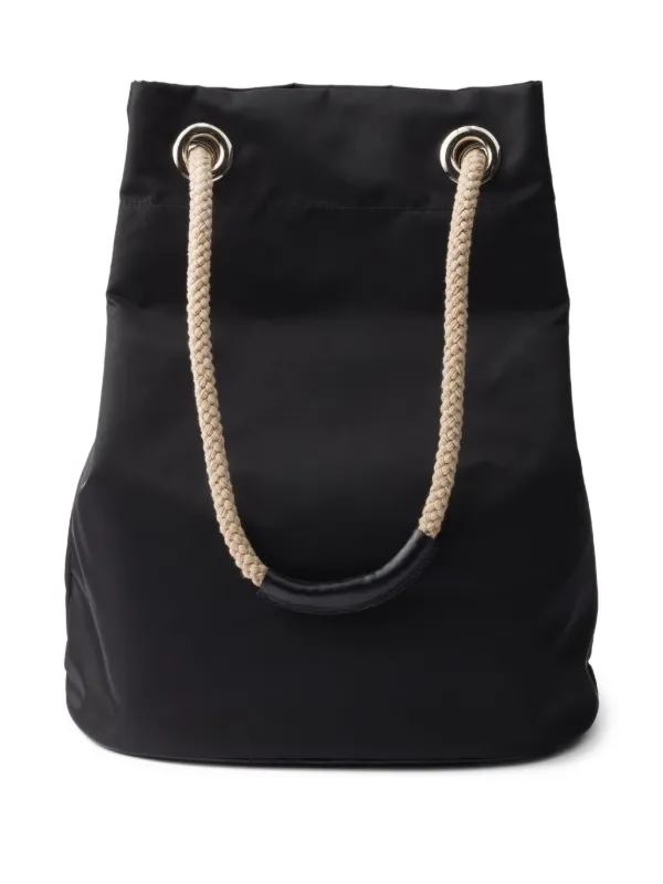 Prada Bolso Shopper Re-Nylon Con Cordones Negro FARFETCH ES