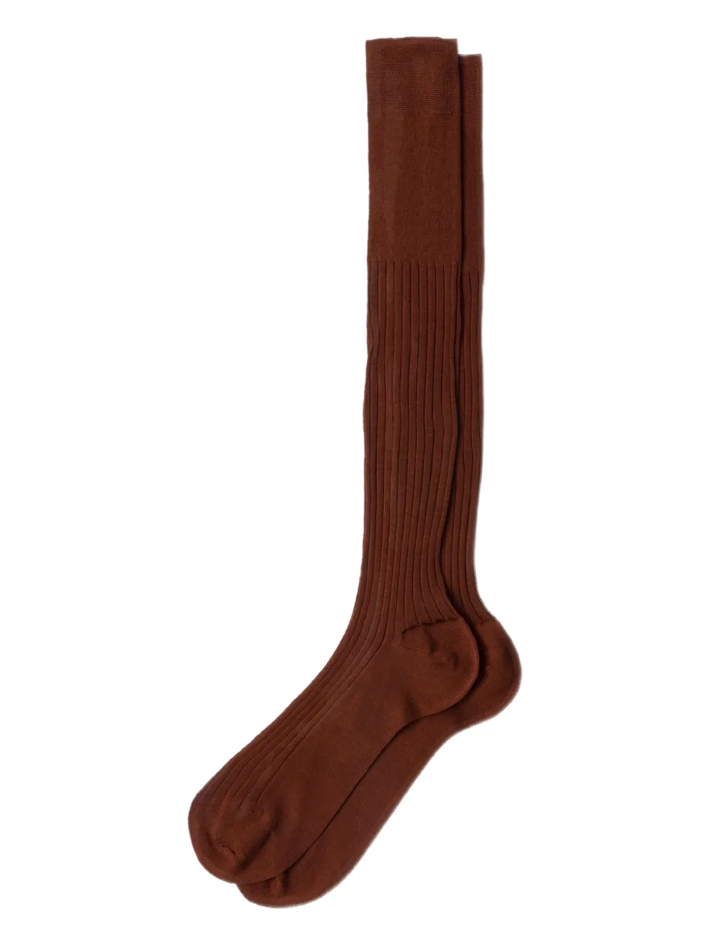 Prada ribbed knee-high socks | Brown | Image 1