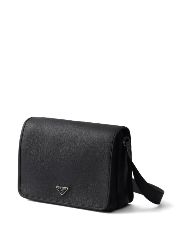 Prada Structured Messenger Bag | Black | FARFETCH