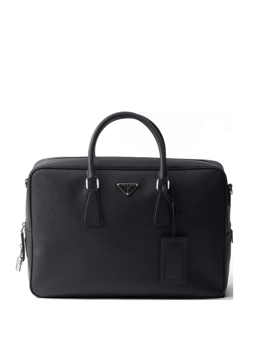 Prada textured-leather briefcase - Black
