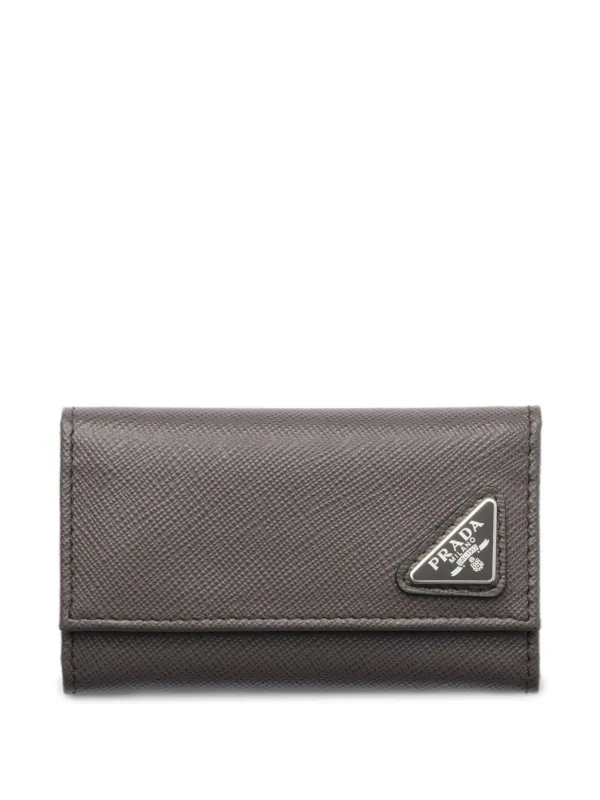 PRADA グレー レザー キーケース Prada キーケース | グレー | FARFETCH JP