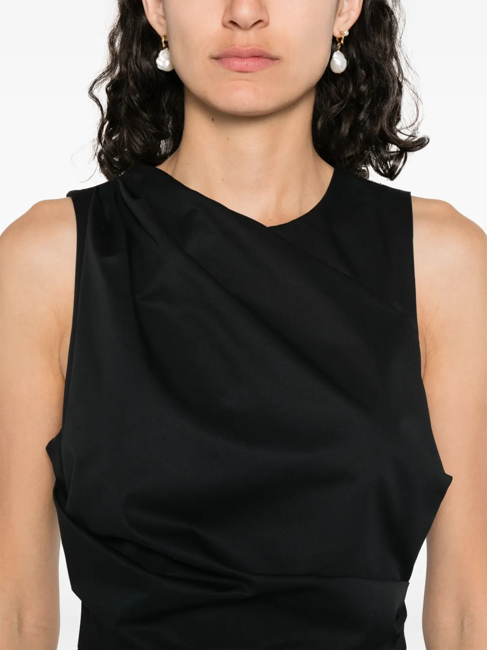 Elisabetta Franchi Katoenen midi-jurk Zwart
