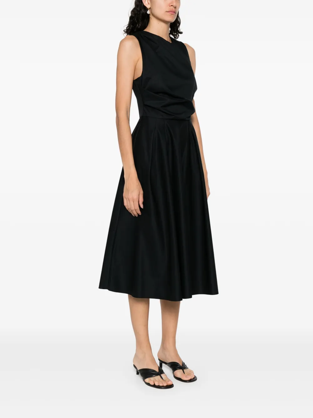 Elisabetta Franchi Katoenen midi-jurk Zwart