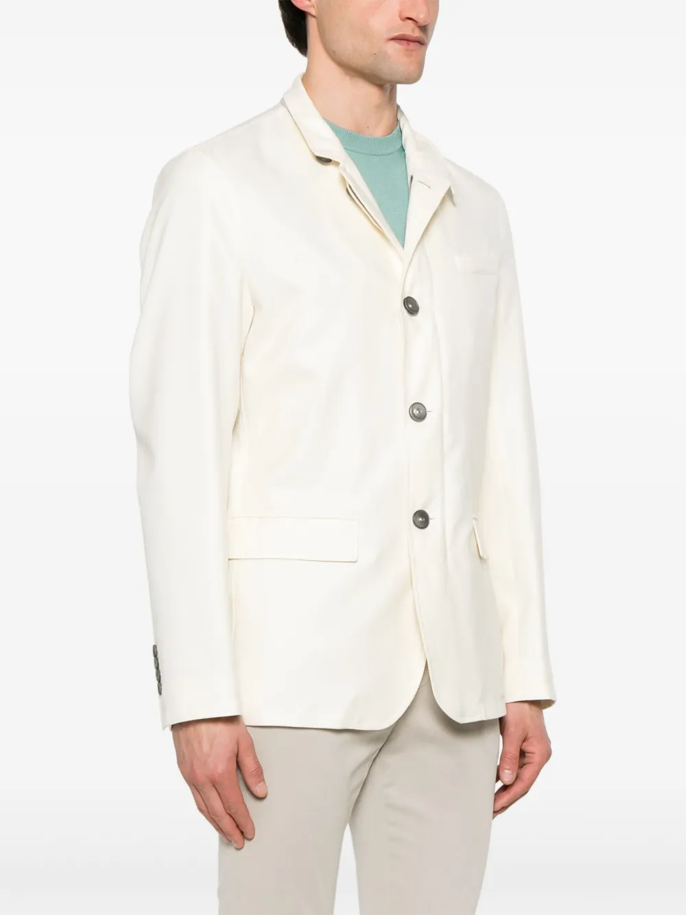 Herno Blazer met enkele rij knopen Beige