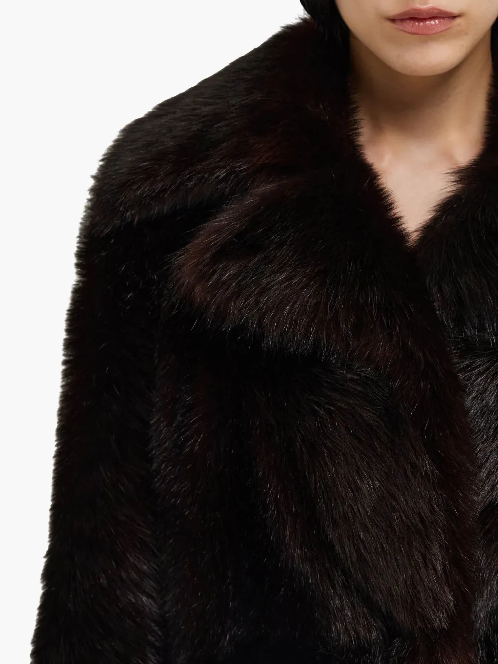 Ferragamo Shearling Coat In Brown
