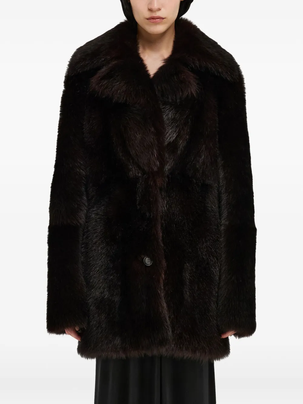 Ferragamo Shearling Coat In Brown