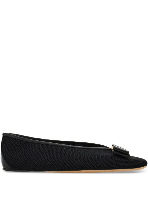 Ferragamo Vara メッシュ フラットシューズ | ブラック | FARFETCH JP