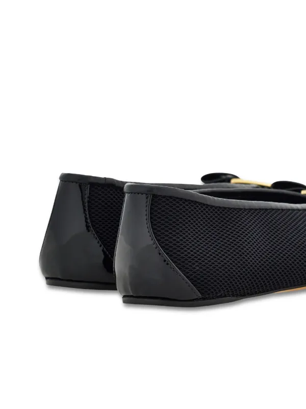 【Ferragamo】ヴァラ メッシュ バレエシューズ Ferragamo Vara メッシュ フラットシューズ | ブラック