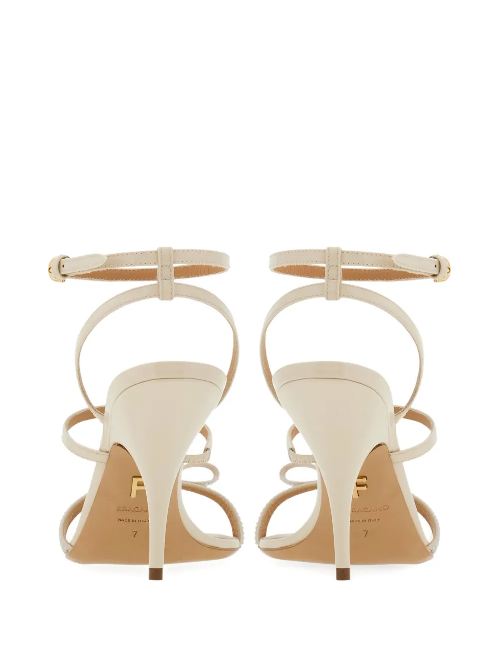 Ferragamo Sandalen verfraaid met stras Beige