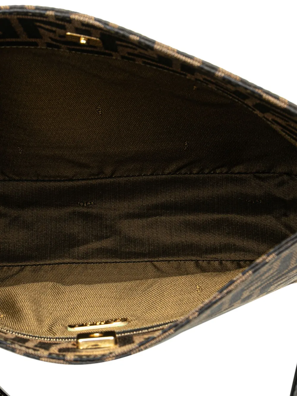 Pre-owned Fendi 2000-2010 Zucca Canvas Shoulder Bag In Brown