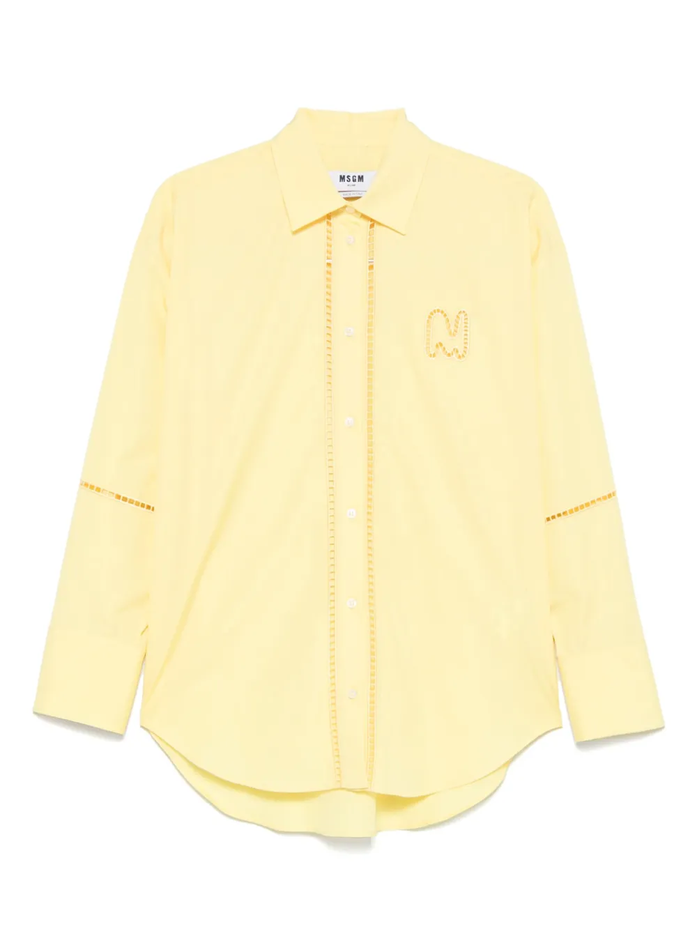 MSGM Blouse met geborduurd logo Geel