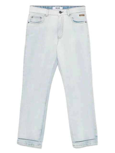 MSGM logo-embroidered jeans