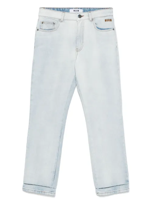 MSGM jean à logo brodé - Bleu - MSGM - Modalova
