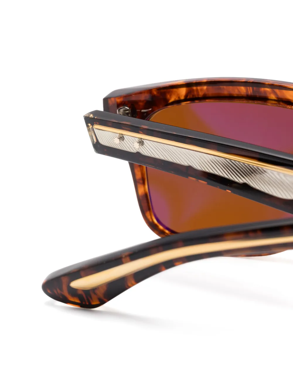 Jacques Marie Mage Zonnebril met wayfarer montuur Bruin