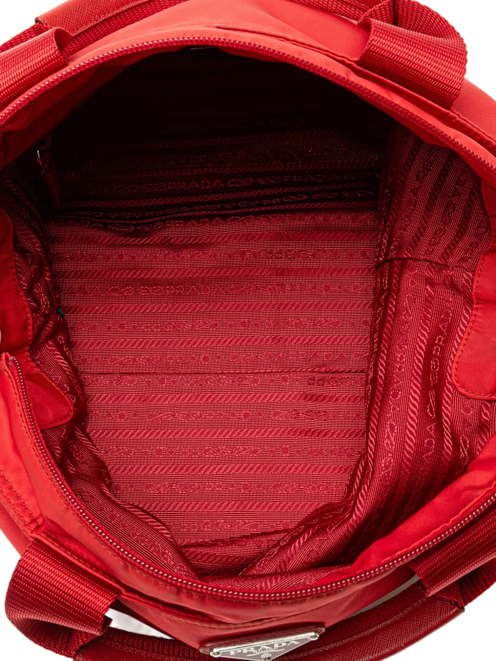 Pre-owned Prada 2013-2024 Tessuto Satchel In Red