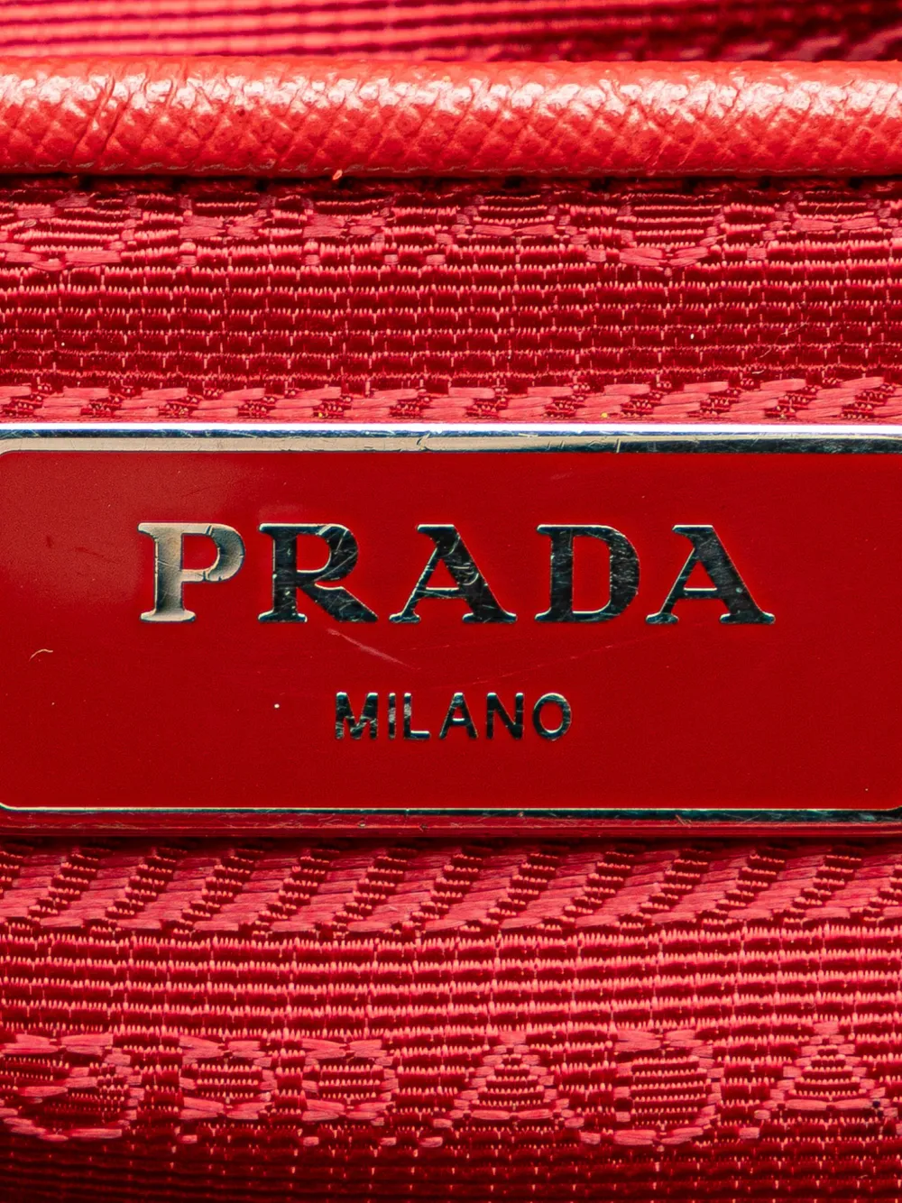 Pre-owned Prada 2013-2024 Tessuto Satchel In Red