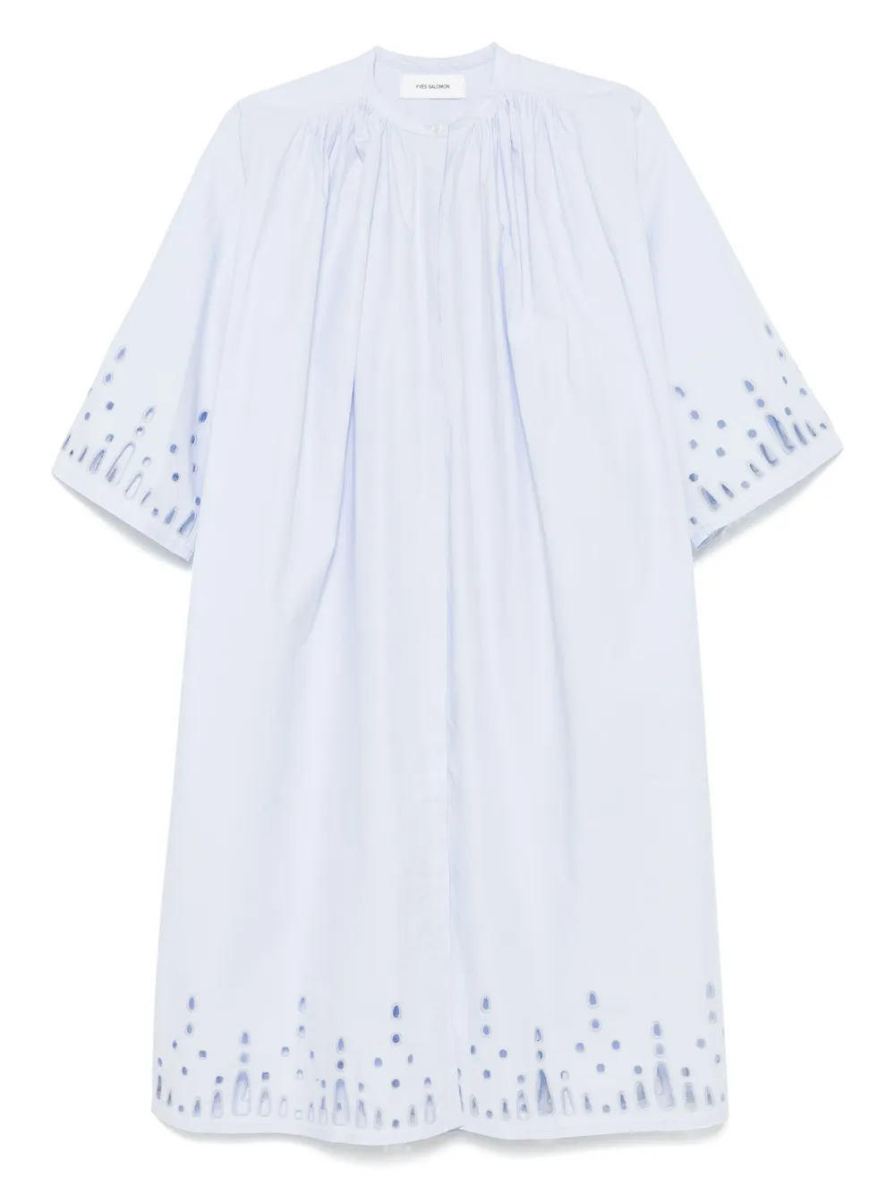 Yves Salomon Popeline midi-jurk Blauw