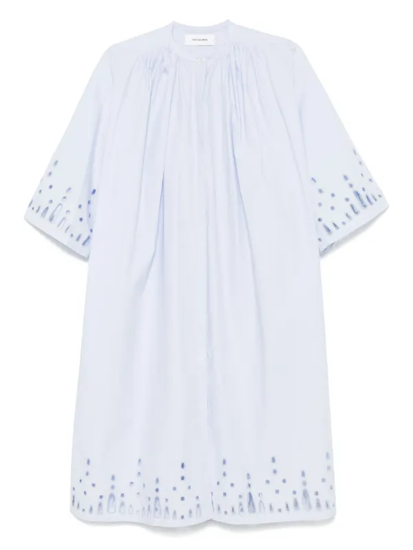 Yves Salomon Poplin Midi Dress in Blue