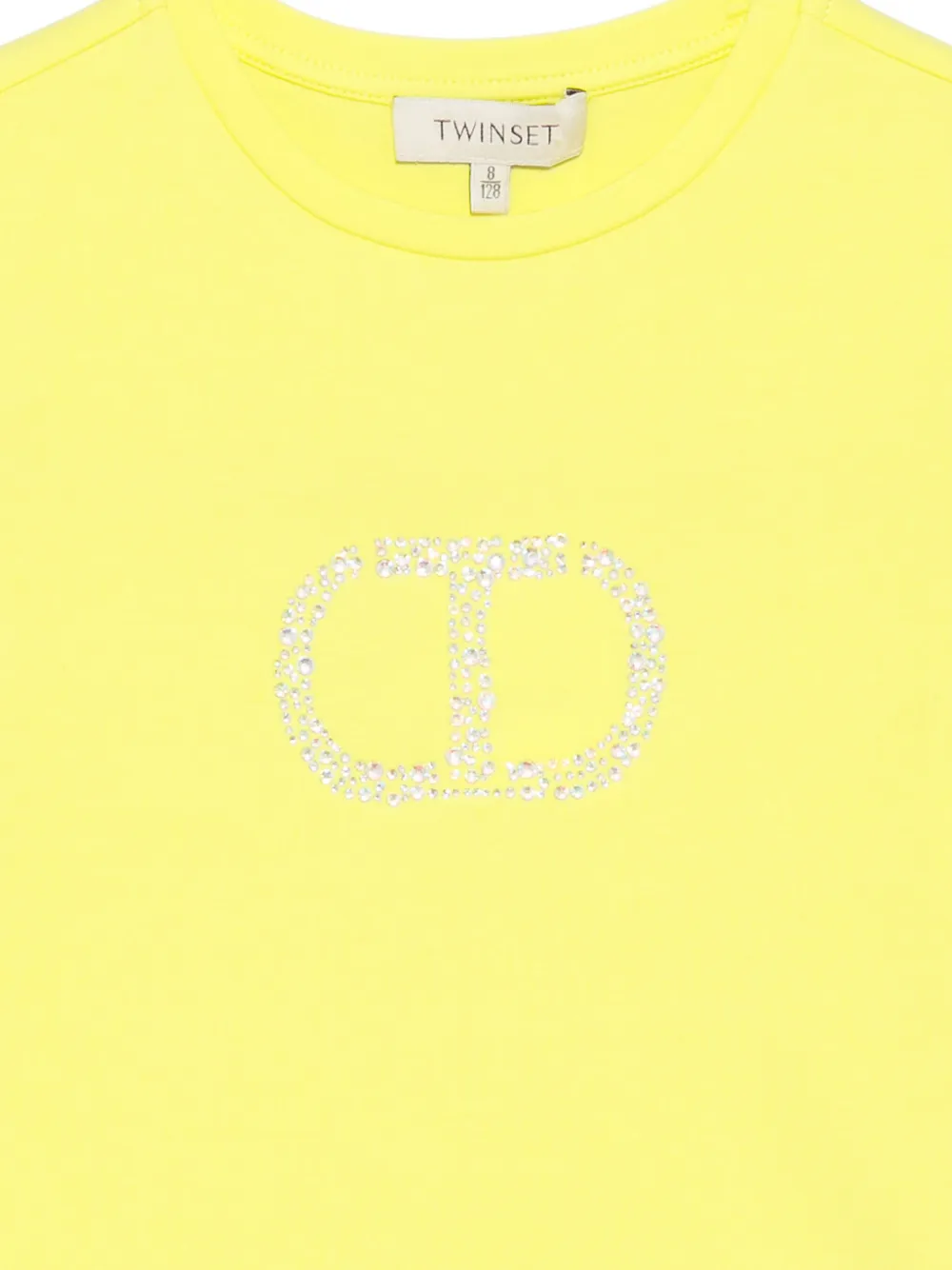 TWINSET Kids Oval T-shirt met stras Geel