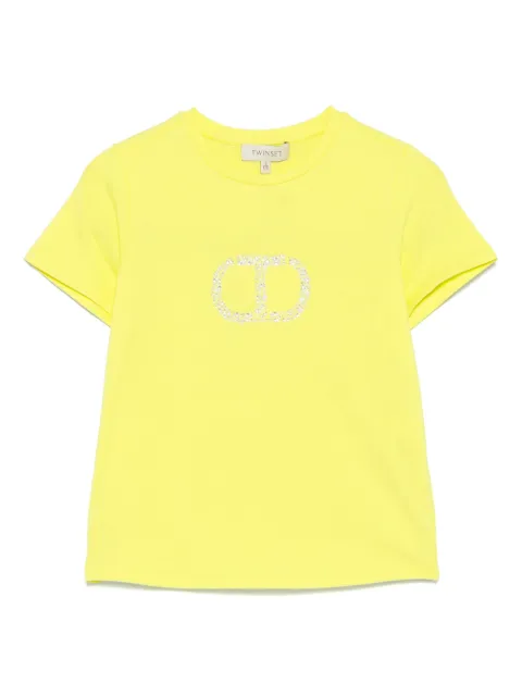 TWINSET Kids rhinestone-Oval T T-shirt