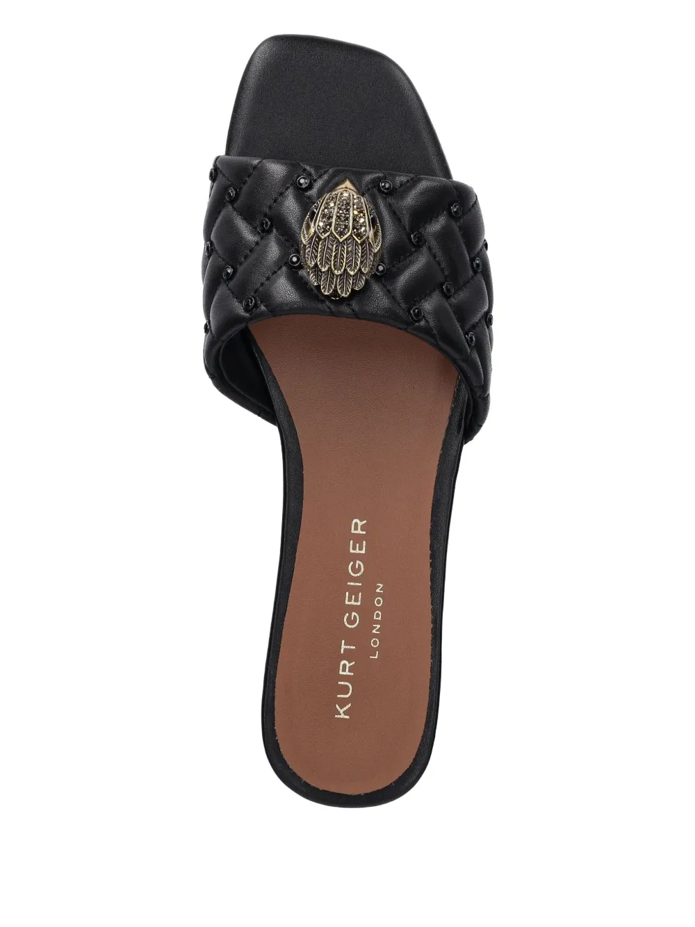 Kurt Geiger London Kensington quilted slide sandals Black